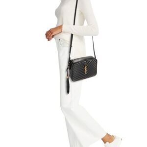 Yves Saint Laurent Lou Black Quilted Leather Camera Bag Crossbody